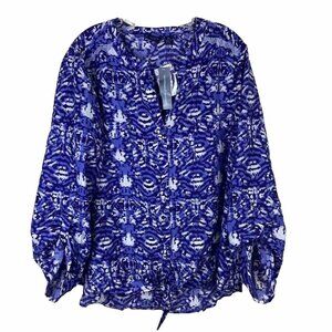 Westbound Woman Womens Blouse Shirt top Sz 2X  Roll tab NEW peasant cottagecore